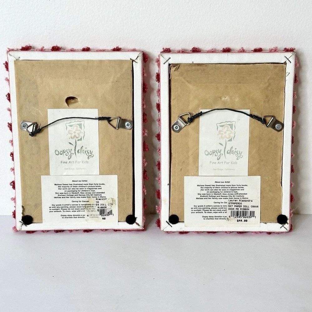 lot‎ of 2 Oopsy Daisy kids 5x7” art work By Melissa Sweet Wall Decor